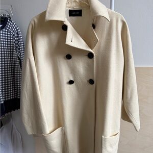 JAEGER Winter White Coat with Black Buttons